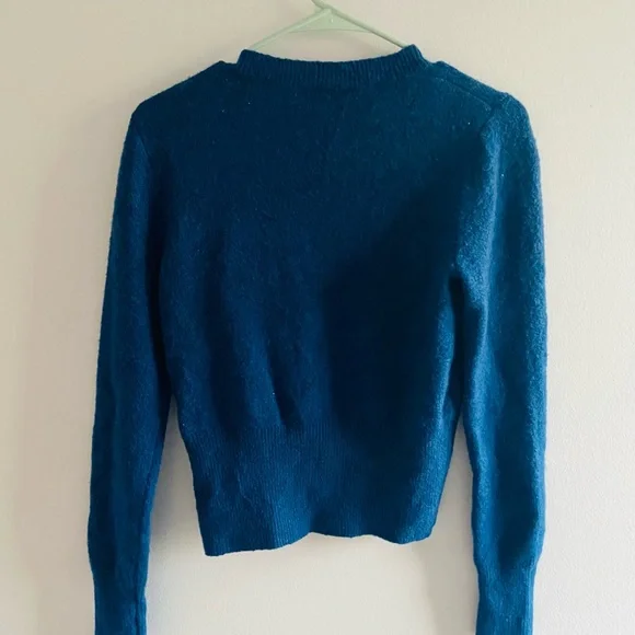 JCREW Blue sweater with gold buttons - Picture 2 of 5